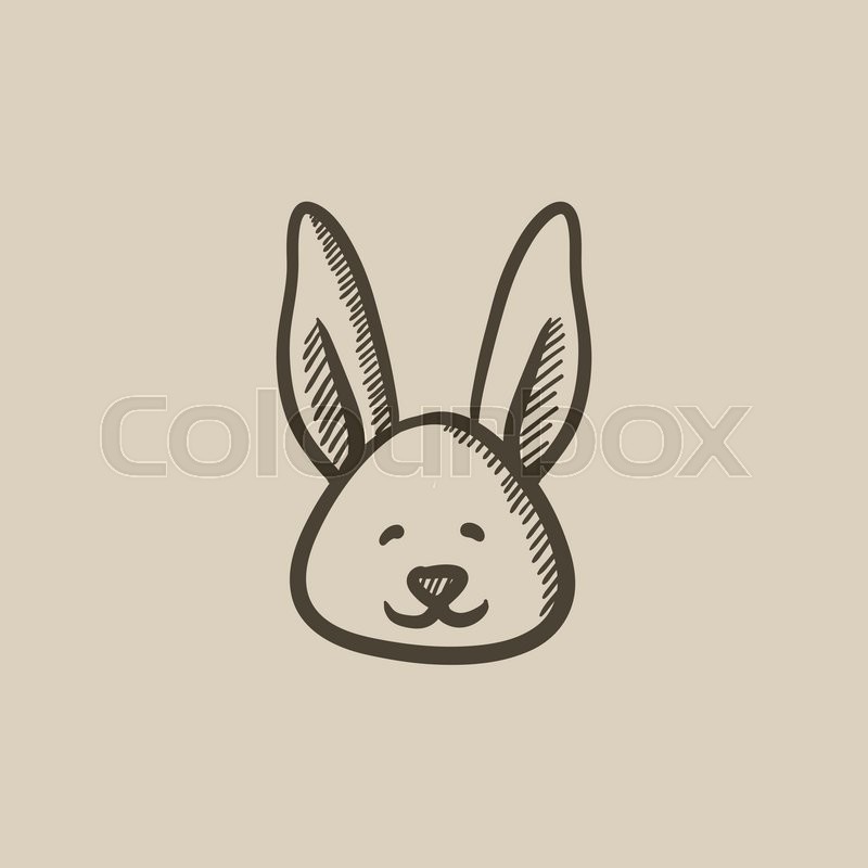 800x800 Easter Bunny Vector Sketch Icon Isolated On Background. Hand Drawn - Bunny Sketch Images