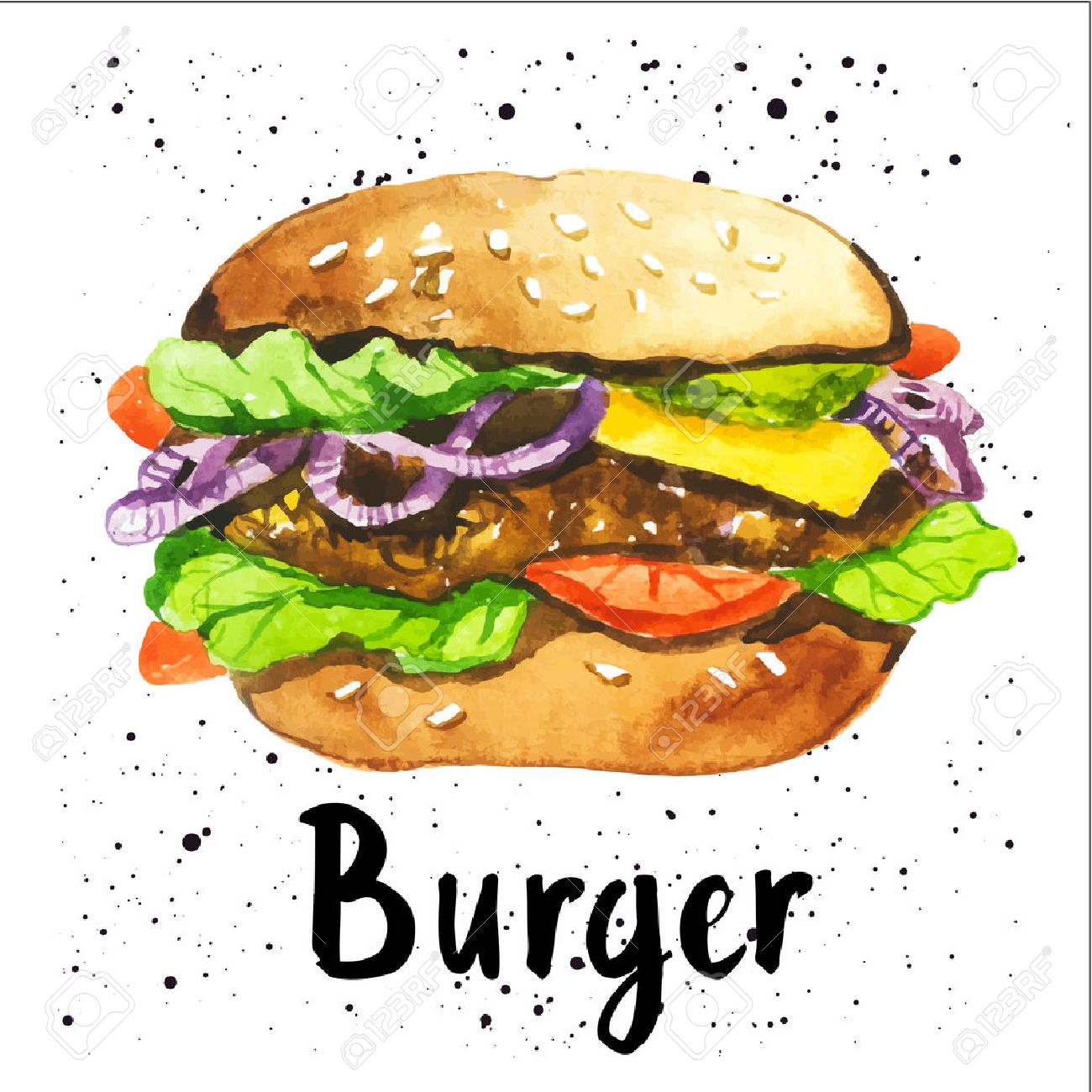 1300x1300 Vector Burger Sketch Hand Drawn Isolated Stock Vector 713923090 - Burger Sketch