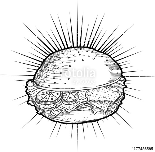500x490 Burger, Sketch Stock Photo And Royalty Free Images On - Burger Sketch