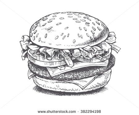 450x373 Burger Stock Vectors Amp Vector Clip Art Shutterstock Embroidery - Burger Sketch