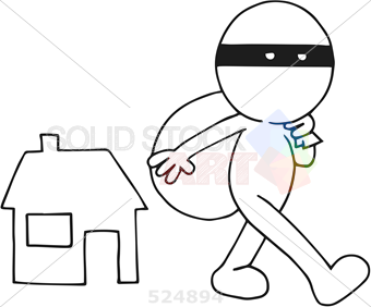 340x282 Stock Illustration Of Cartoon Sketch Burglar Carrying Loot Bag - Burglar Sketch