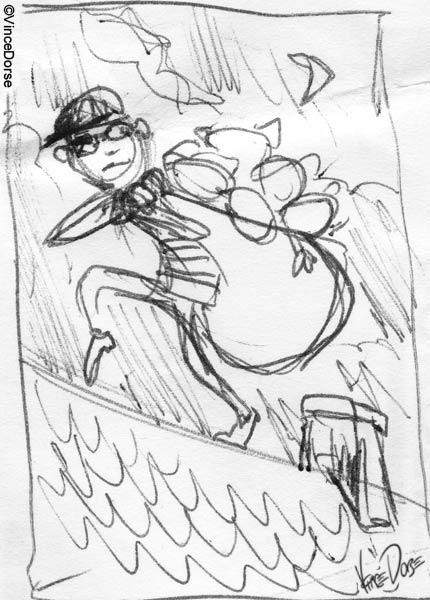 430x600 Vince Dorse Art Blog Cat Burglar On The Prowl - Burglar Sketch