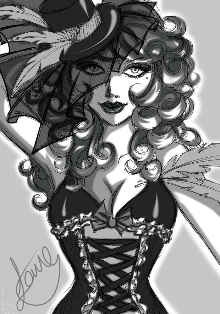 700x1000 Burlesque Sketch By Windmyll - Burlesque Sketches