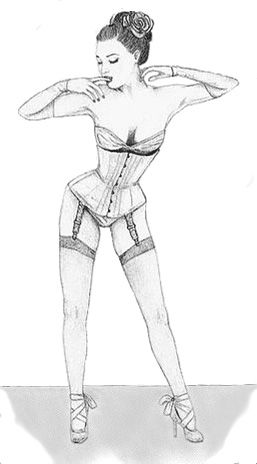257x464 Burlesque Girl By B Cortes.jpg Pin Ups - Burlesque Sketches