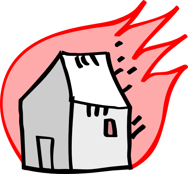600x557 Cartoon House Burning Clipart Panda - Burning House Sketch