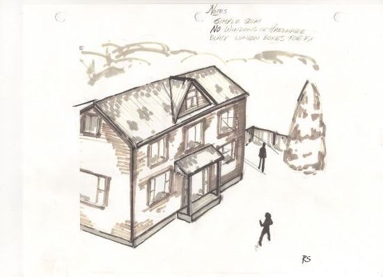 550x399 Burning House Concept Sketch Richard Simpson - Burning House Sketch