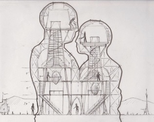 316x249 Burning Man Embrace - Burning Man Sketch