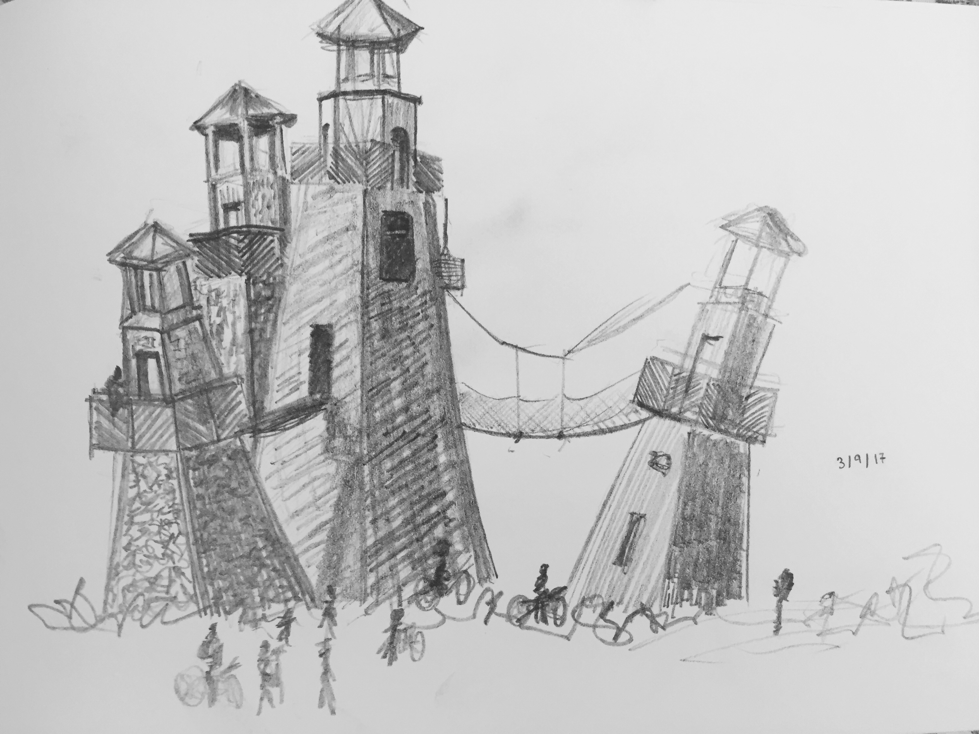 3264x2448 Sketch Daily 3917 - Burning Man Sketch