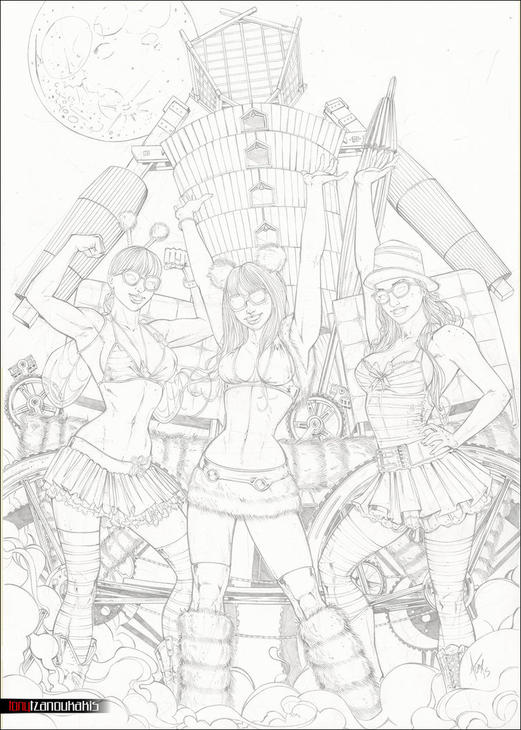 755x1057 Burning Man By Tony Tzanoukakis - Burning Man Sketch