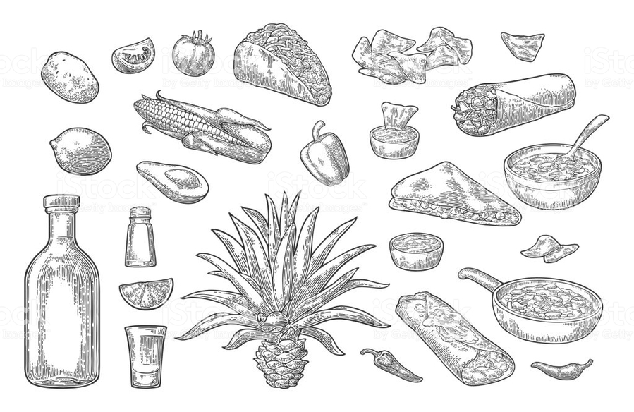 899x584 Download Burrito Clipart Burrito Mexican Cuisine Enchilada Food - Burrito Sketch