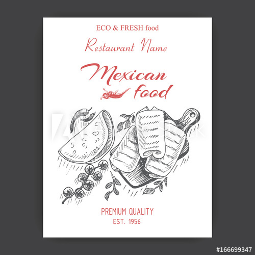 500x500 Vector Illustration Sketch - Burrito Sketch