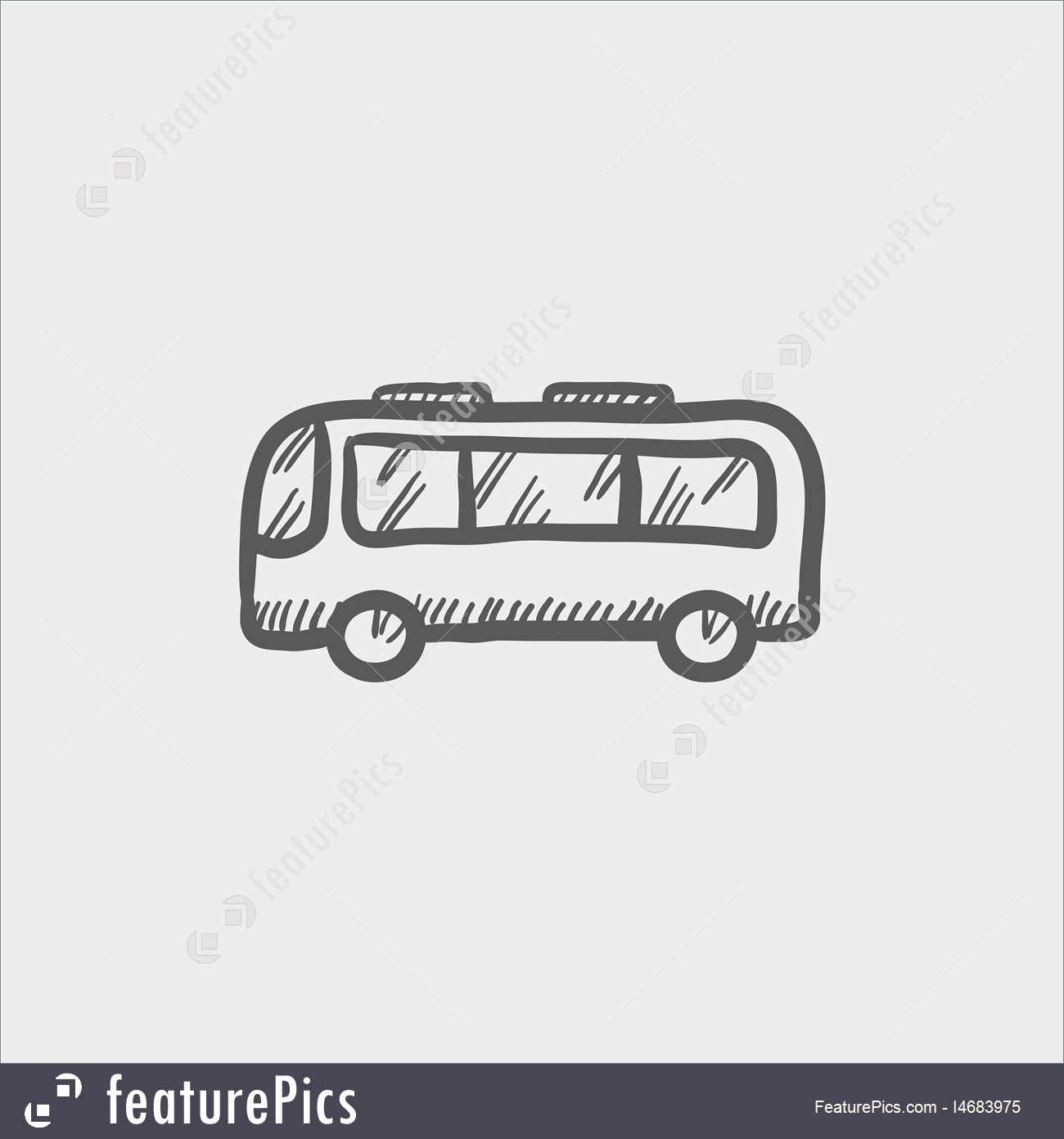 1300x1392 Bus Sketch Icon Stock Illustration I4683975 - Bus Sketch