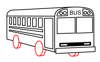 400x250 Drawing A Cartoon Bus - Bus Sketch