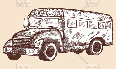 400x240 School Bus Sketch Vector Image Vector Artwork Of Transportation - Bus Sketch