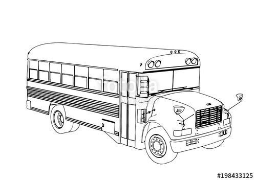500x354 Sketch Of School Bus Vector Stock Image And Royalty Free Vector - Bus Sketch