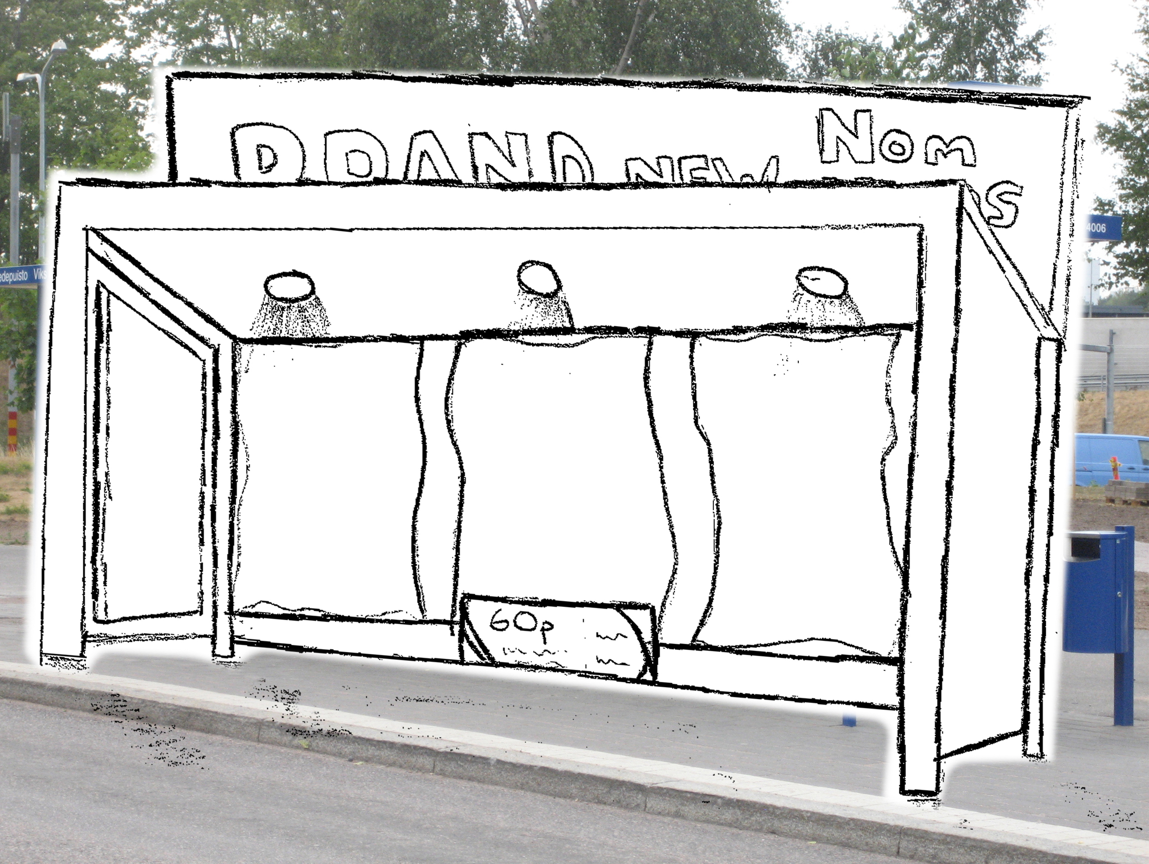 2290x1722 Bus Stop Sketch Idea Marketingcrisps - Bus Stop Sketch