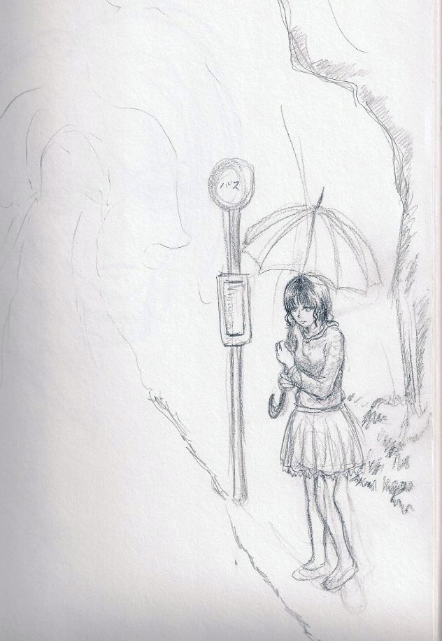 632x916 Bus Stop Sketch By Foxxeh - Bus Stop Sketch