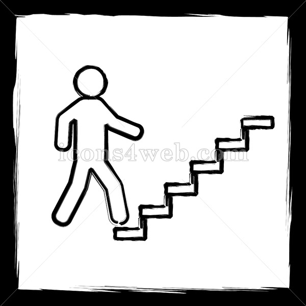 600x600 Businessman On Stairs - Business Man Sketch