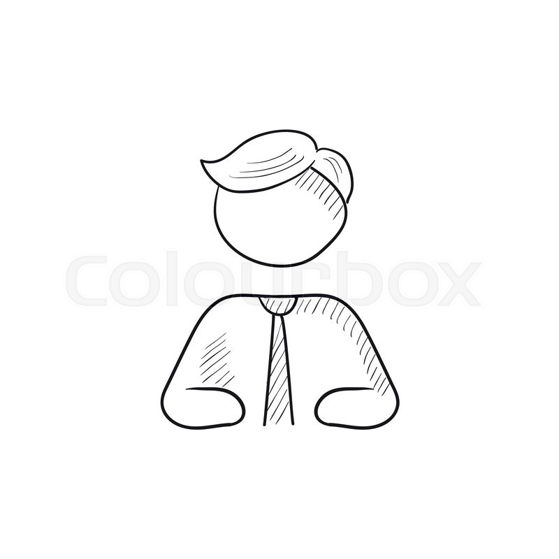 800x800 Businessman Vector Sketch Icon Isolated On Background. Hand Drawn - Business Man Sketch