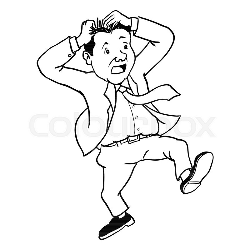 800x800 Hand Drawing Of Cartoon Busy Businessman, Sketch Design For - Business Man Sketch