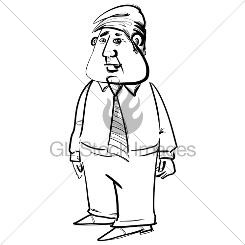 500x500 Black And White Businessman Sketch Gl Stock Images - Business Man Sketch