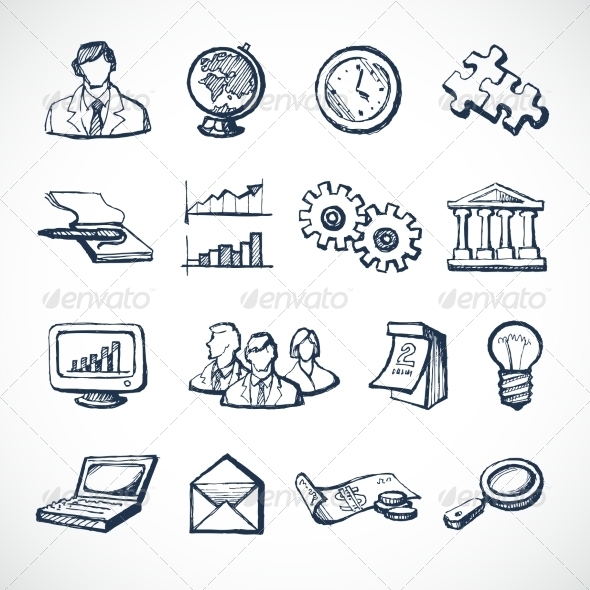 590x590 Infographic Sketch Icons By Macrovector Graphicriver - Business Sketch