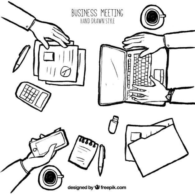 626x626 Sketch Of Business Meeting Stock Images - Business Sketch