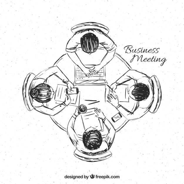 626x626 Sketch Of Business Meeting Vector Free Download - Business Sketch