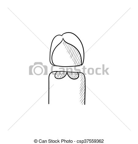 450x470 Business Woman Sketch Icon. Business Woman Vector Sketch Icon - Business Woman Sketch