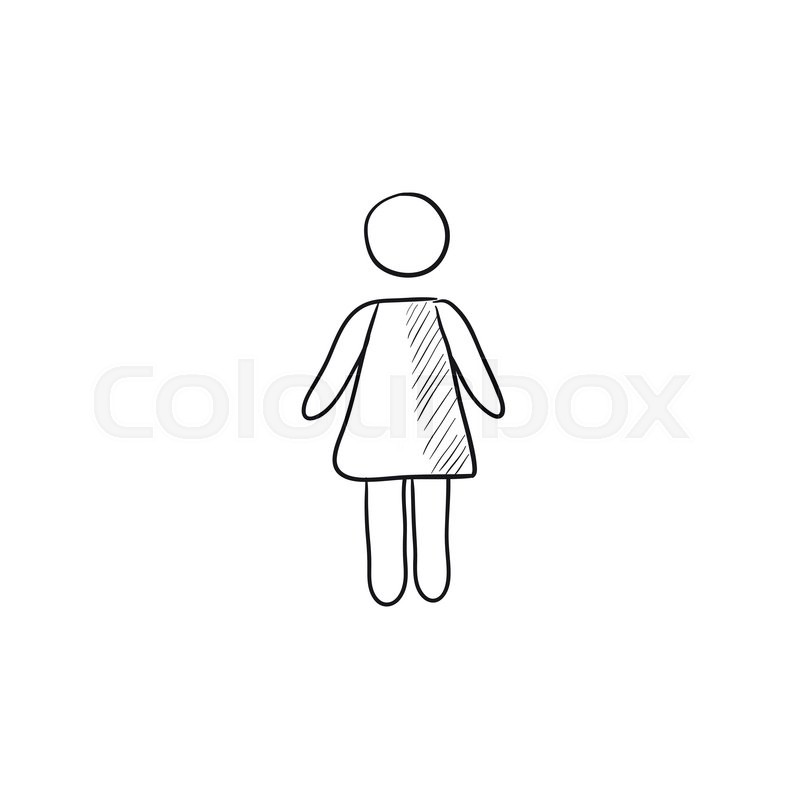 800x800 Business Woman Vector Sketch Icon Isolated On Background. Hand - Business Woman Sketch
