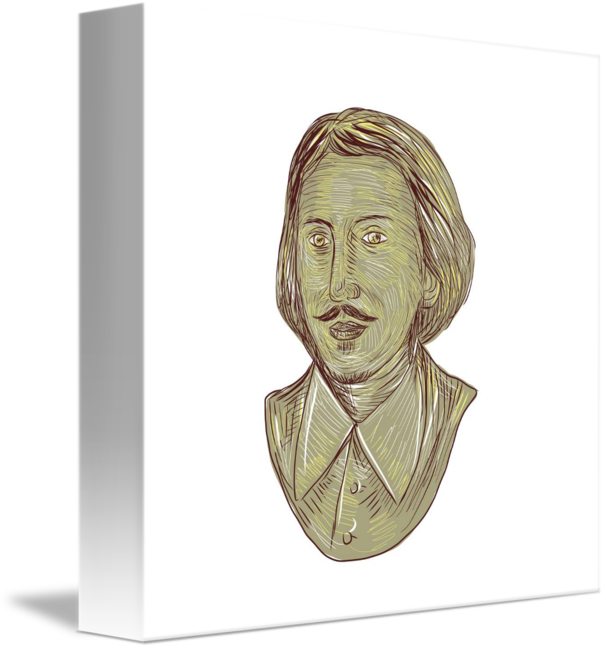 606x650 Christopher Marlowe Bust Drawing By Aloysius Patrimonio - Bust Sketch