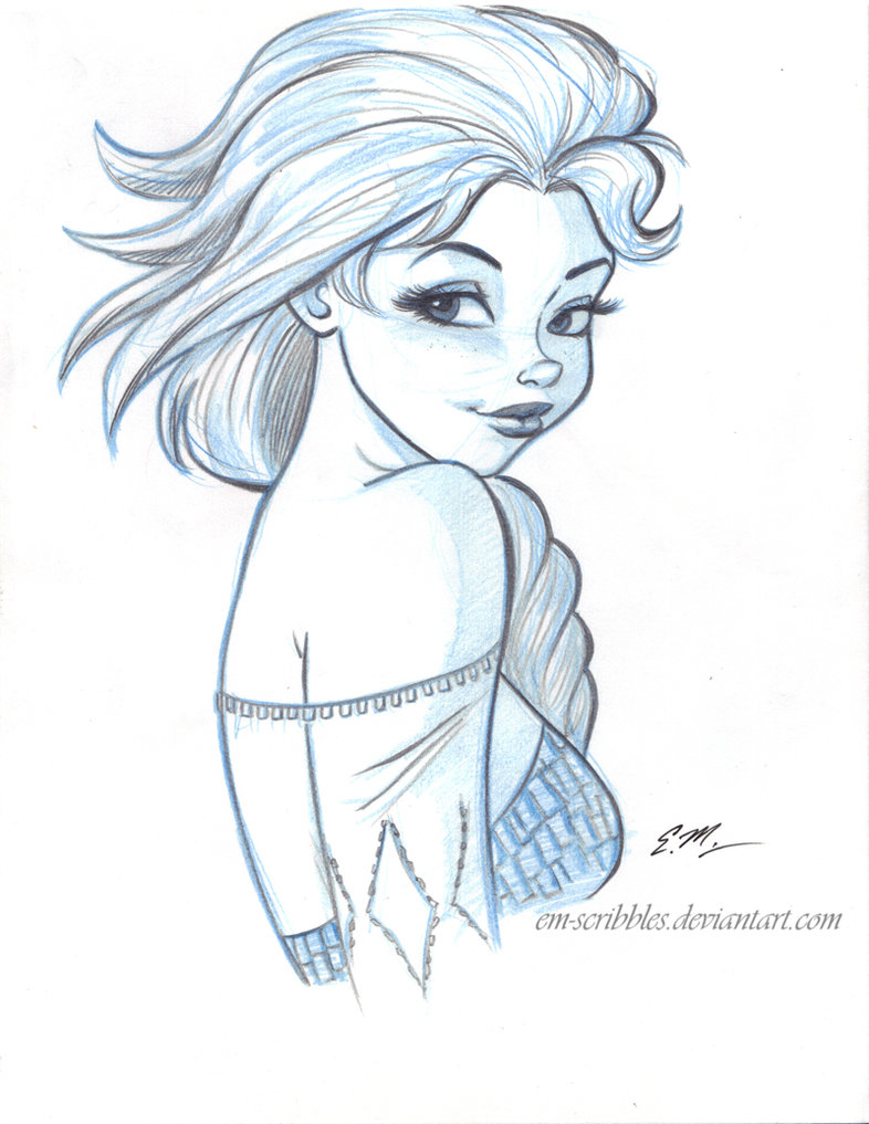 786x1017 Elsa Bust Sketch By Em Scribbles - Bust Sketch