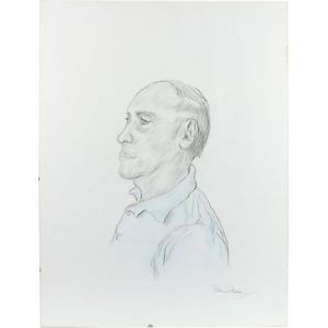 300x300 Signed Original Retro Half Bust Gent Life Drawing Portrait Studio - Bust Sketch