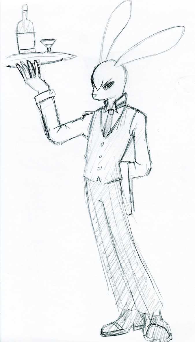 675x1184 Rabbit Butler Sketch By Inspectornills - Butler Sketch