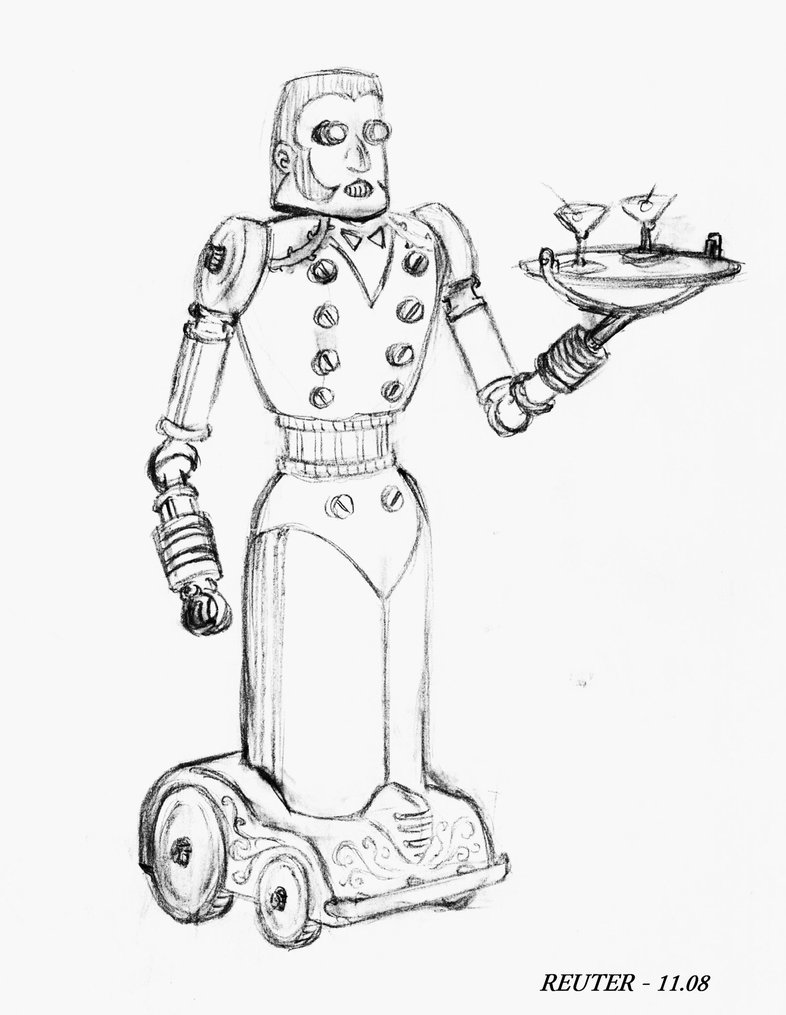 786x1015 Steampunk Design - Butler Sketch