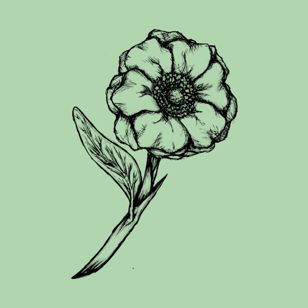 630x630 Flower Sketch (Lineart Black) - Buttercup Flower Sketch
