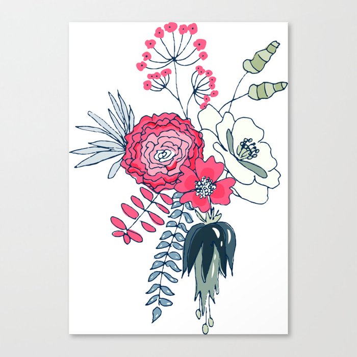 700x700 Flower Sketch Canvas Print By Southpacificprints Society6 - Buttercup Flower Sketch