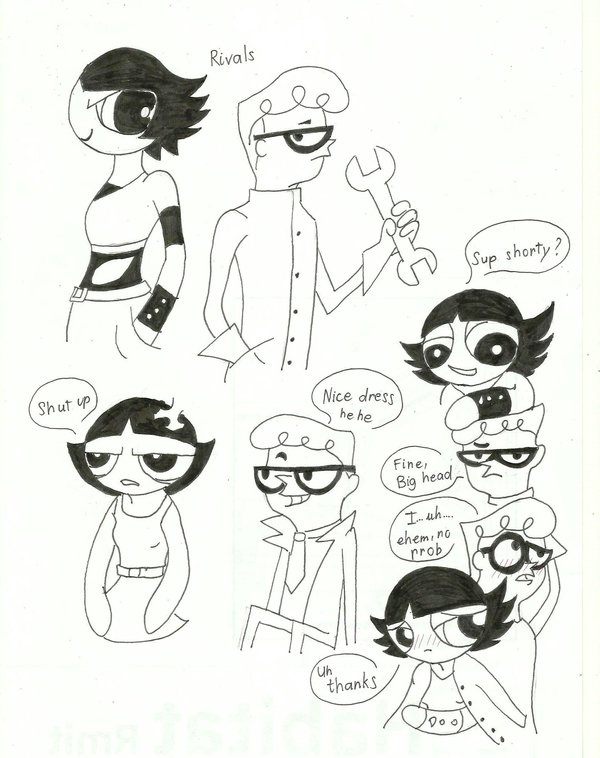 600x758 Buttercup And Dexter Sketch By Brightsunthewolf - Buttercup Sketch