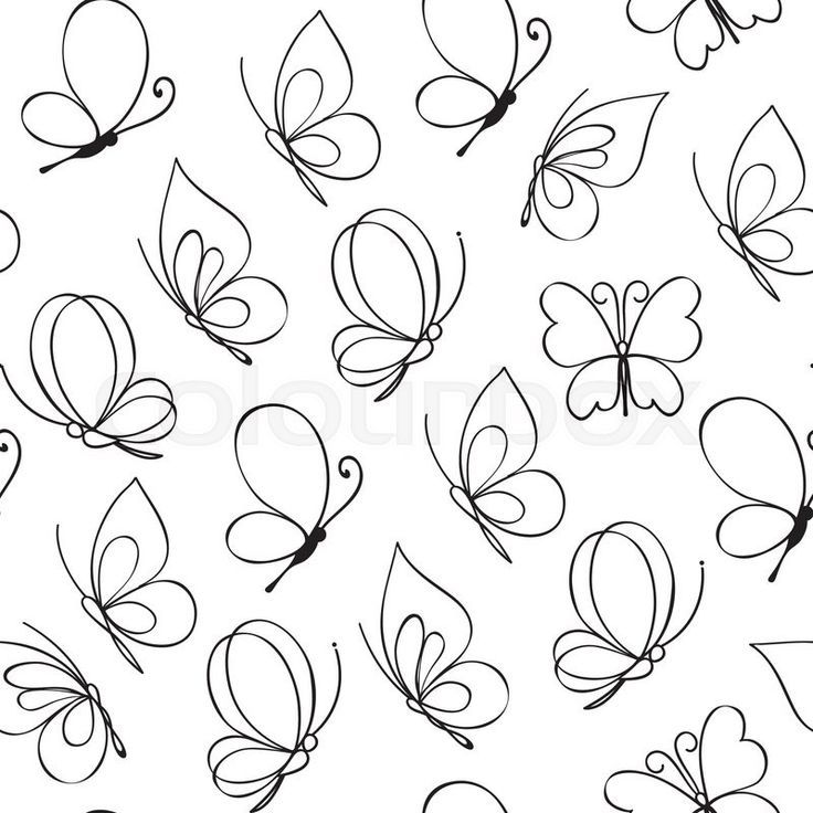 736x736 Easy Butterfly Patterns Hand Drawn Simple Butterfly Pattern - Butterfly Simple Sketch