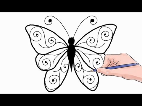 480x360 How To Draw A Butterfly Easy Step By Step - Butterfly Simple Sketch