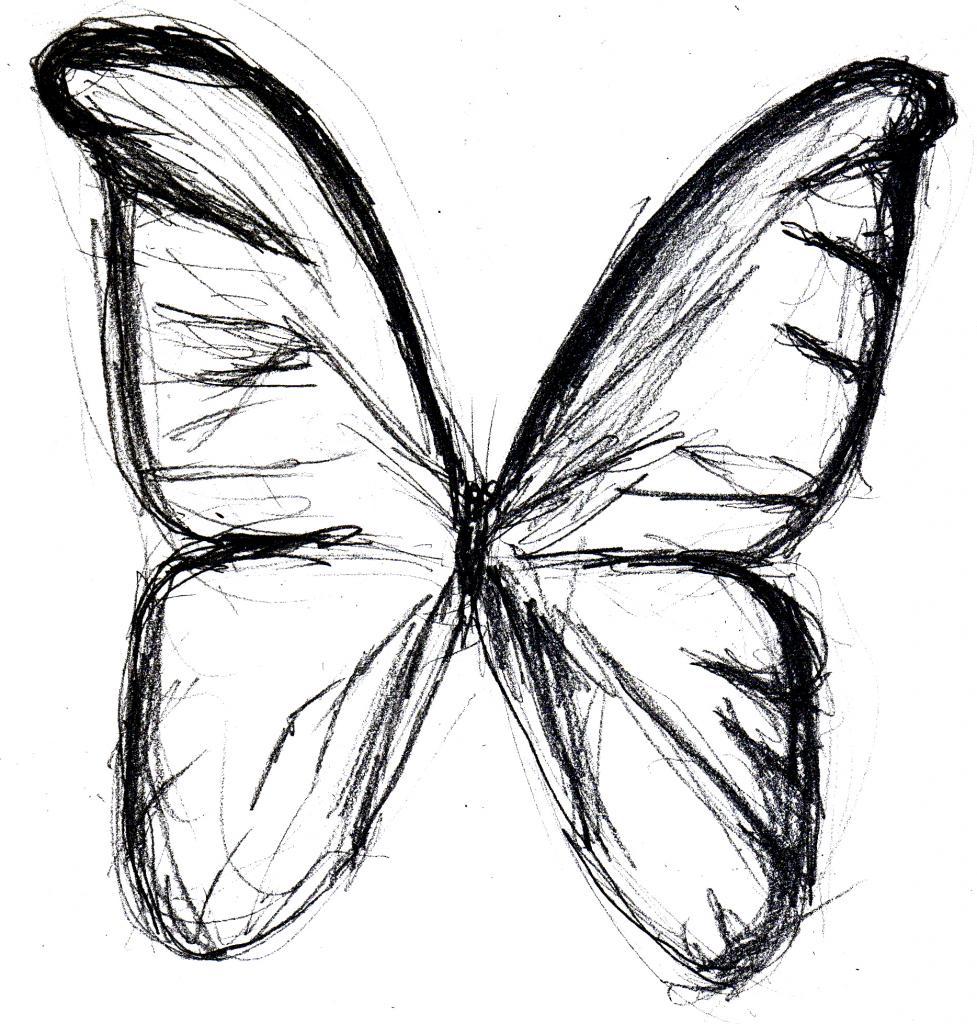 977x1024 Simple Drawing Of A Butterfly Simple Drawing Butterfly Butterfly - Butterfly Simple Sketch