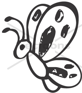 282x320 Simple Young Butterfly Illustration In Sketch Style - Butterfly Simple Sketch