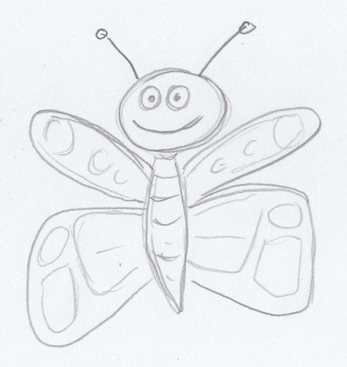 500x529 Butterfly Sketch - Butterfly Sketch Images