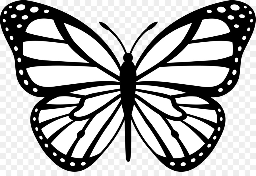 900x620 Monarch Butterfly Insect Outline Clip Art - Butterfly Sketch Outline