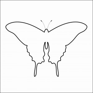 300x300 Butterfly Outline Coloring - Butterfly Sketch Outline