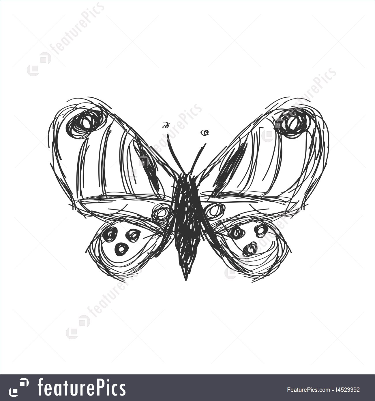 1300x1392 Creative Butterfly Sketch Icon Illustration - Butterfly Sketch Pics
