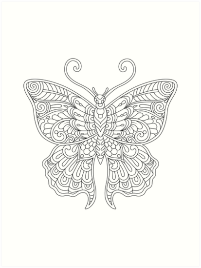 413x549 Butterfly Sketch Art Prints By Playkites Redbubble - Butterfly Sketch Pics