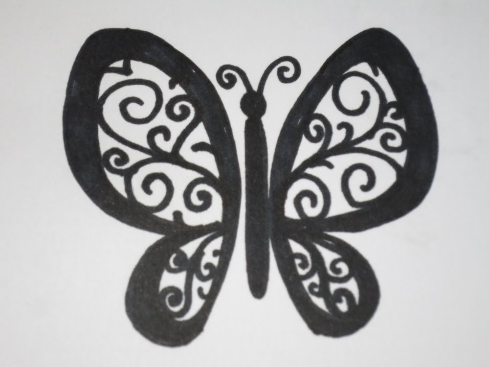 1000x750 How To Draw A Butterfly Easy With Swirls And Curls - Butterfly Sketch Simple