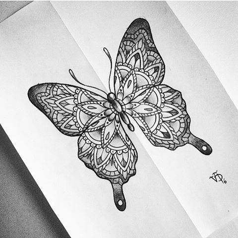 480x480 Image Result For Mandala Butterfly Tattoo Designs Tattoos - Butterfly Tattoo Sketch