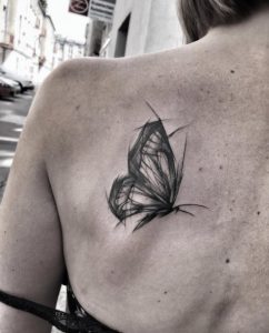 242x300 Sketch Style Butterfly Tattoo - Butterfly Tattoo Sketch